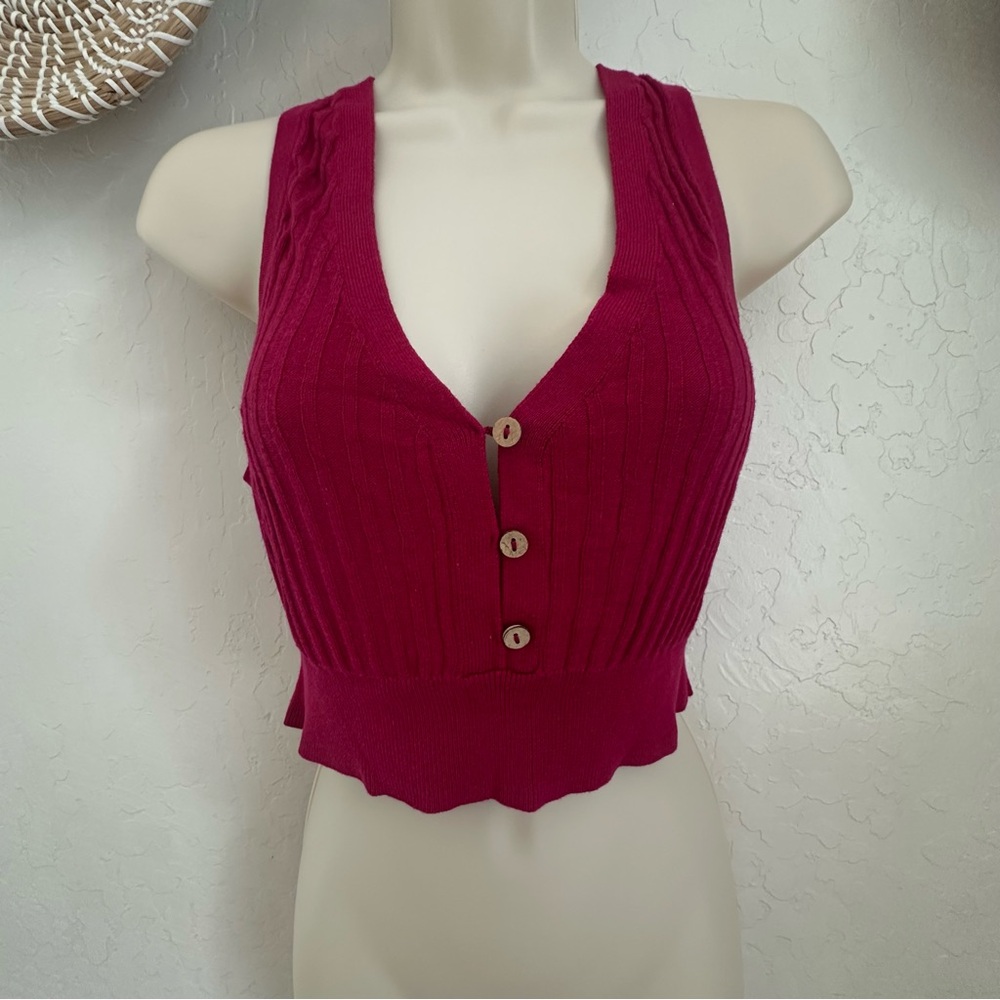 Free People Intimately Saturday Morning Sleeveless Ribbed Cropped Top. XS